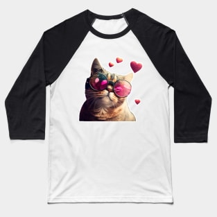 Cats and Hearts: A Valentine's Day Celebration Baseball T-Shirt